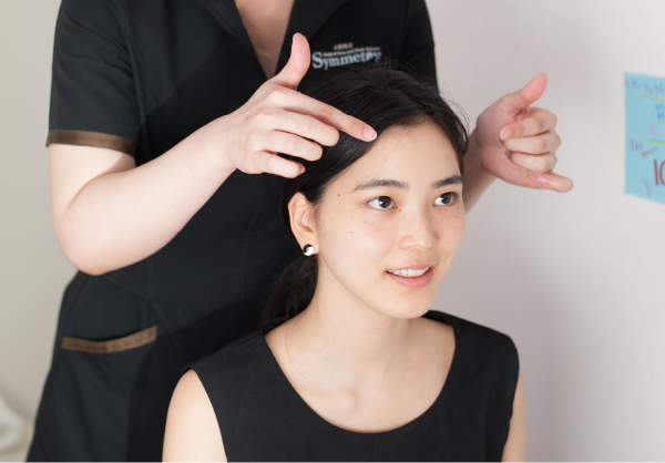 シンメトリー独自の歪みチェックを説明する様子